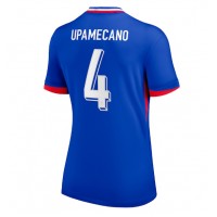 Camiseta Francia Dayot Upamecano #4 Primera Equipación Replica Eurocopa 2024 para mujer mangas cortas